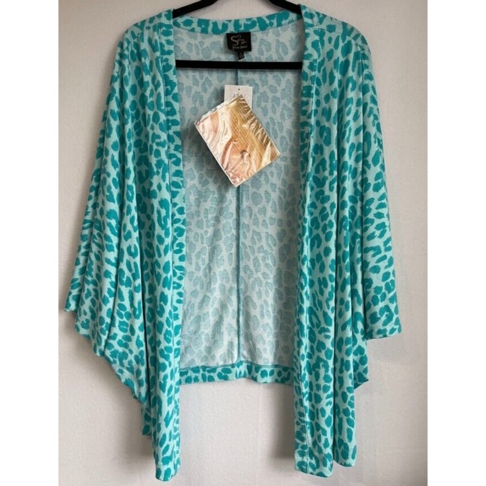 Serena Williams Signature Cardigan Women Size Small Blue‎ Multicolor Side Button